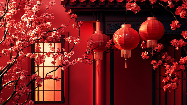 喜慶場(chǎng)景燈籠密布