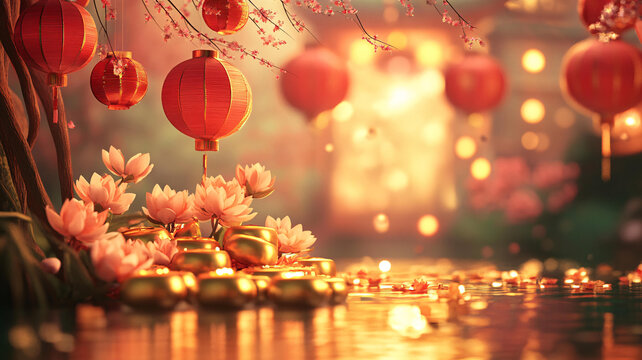 喜慶場(chǎng)景燈籠密布