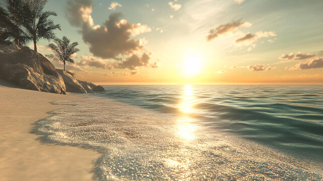唯美韻律自然海邊背景