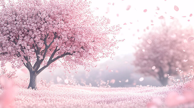 櫻花樹春景