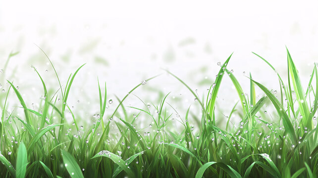 掛滿雨水的草叢