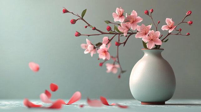 粉色新中式枝條花藝