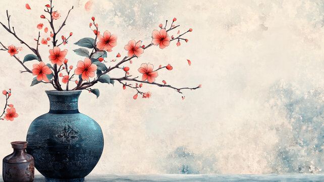 陶瓷上的梅花