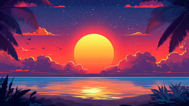 海邊落日