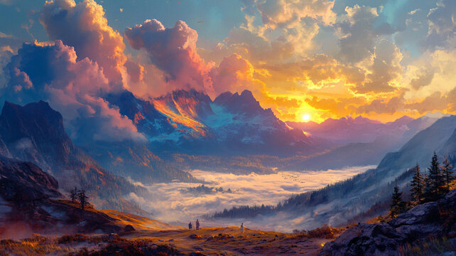 唯美云山風(fēng)景畫