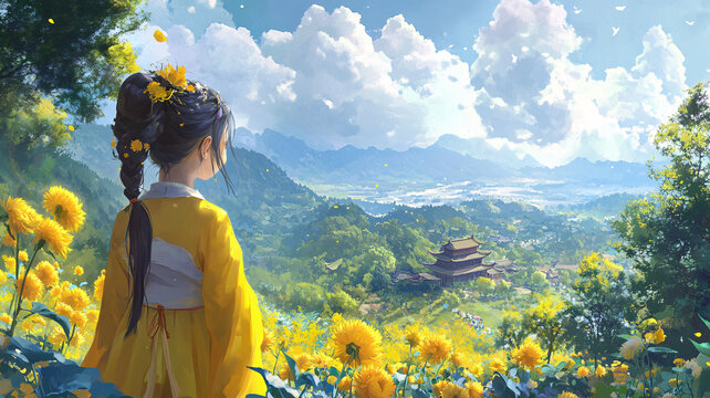 古風場景春暖花開