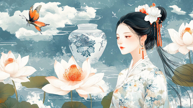 荷葉漢服女生