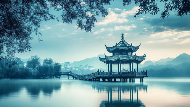 山水雙亭