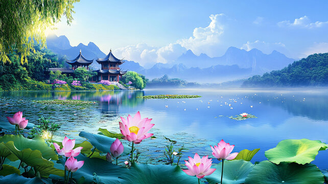 荷花背景