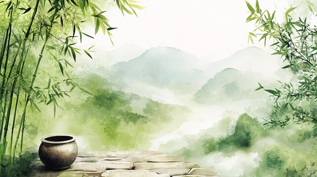 唯美竹林背景