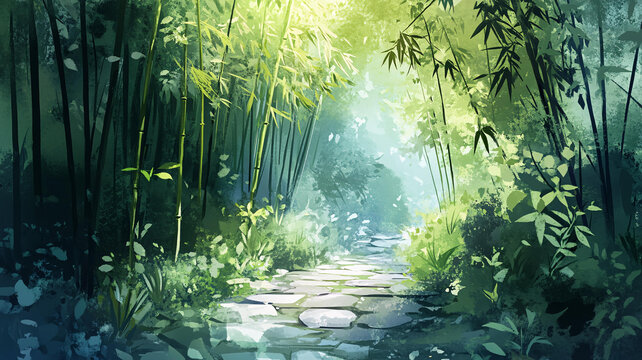 竹林小路背景