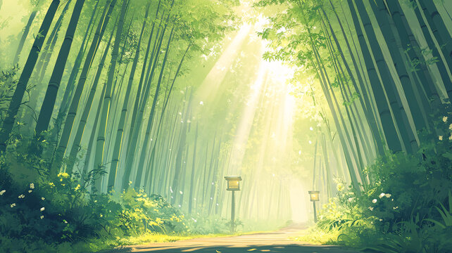 竹林意境圖