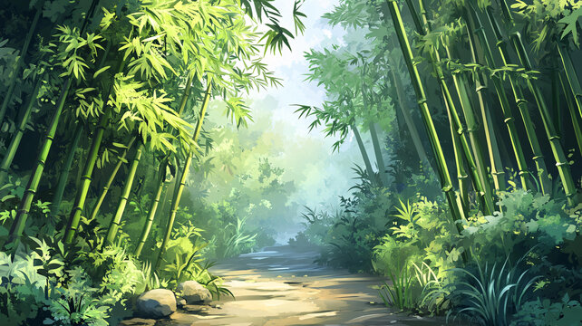 唯美竹林背景