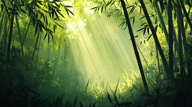 唯美竹林背景
