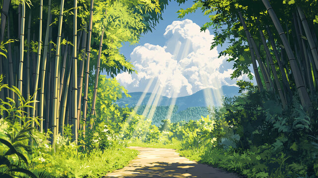 唯美竹林小路