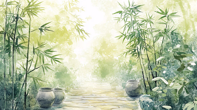 竹林小路背景