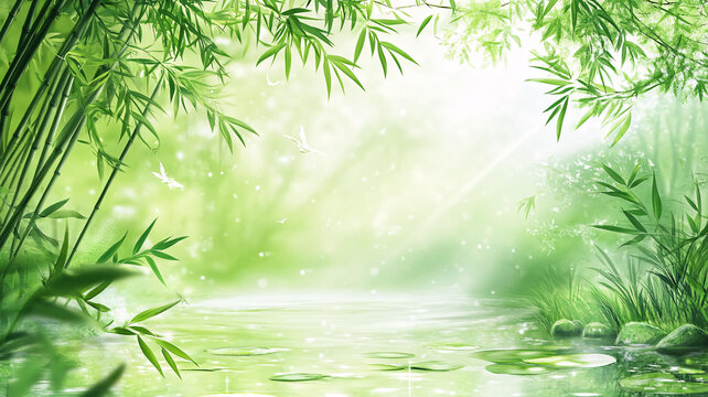 唯美竹林背景