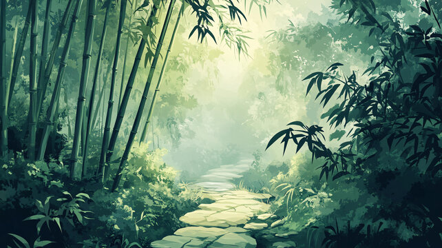 竹林小路背景