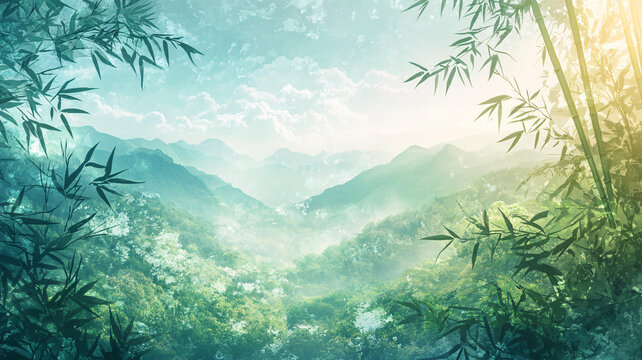 竹林意境圖