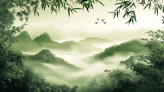 山水畫合成圖