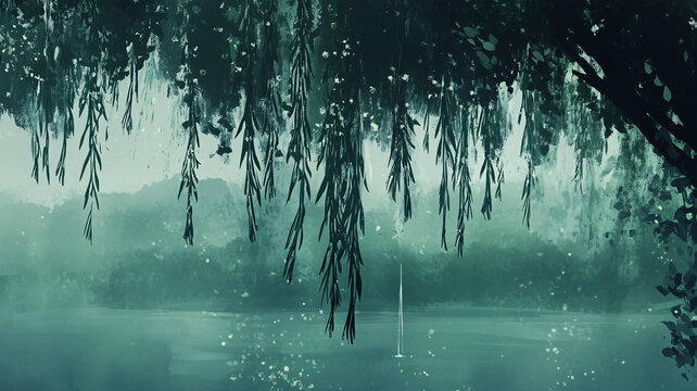 楊柳意境圖