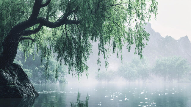 楊柳意境圖