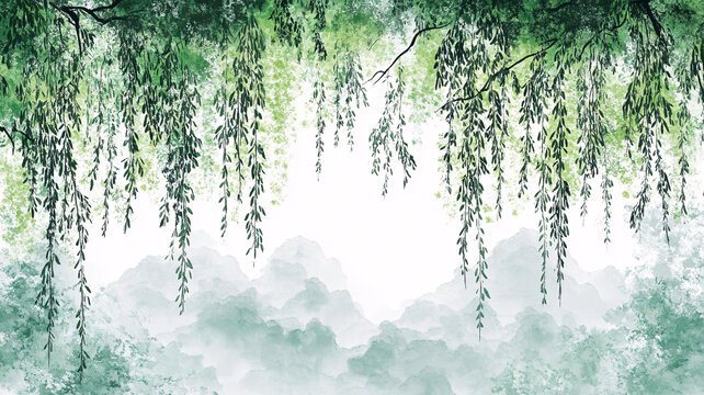 柳樹(shù)枝葉壁紙