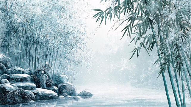 竹林意境圖