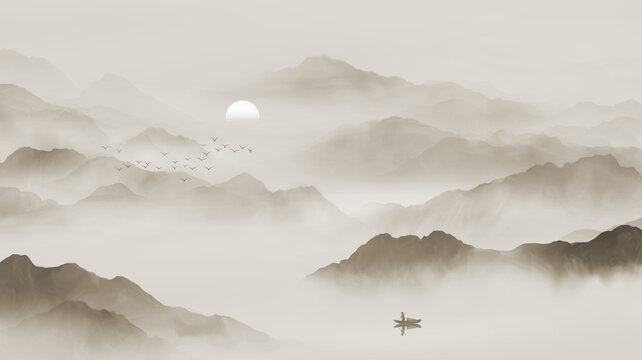 意境水墨山水畫(huà)