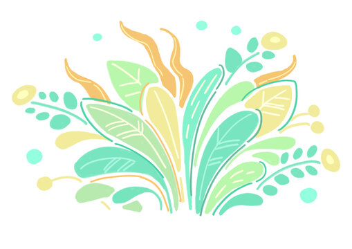 扁平風(fēng)卡通植物插畫