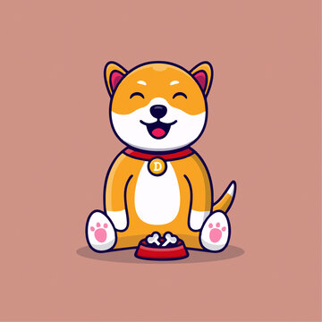 坐著的卡通柴犬圖標(biāo)
