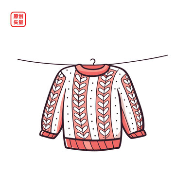 矢量插圖衣服針織毛衣