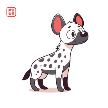 矢量插圖動物卡通可愛非洲鬣狗