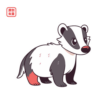 矢量插圖動(dòng)物卡通蜜獾