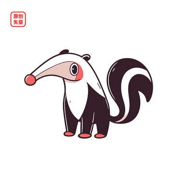 矢量插圖動(dòng)物卡通食蟻獸
