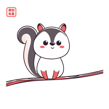 矢量插圖動(dòng)物可愛(ài)小松鼠
