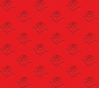 大紅底3D效果花