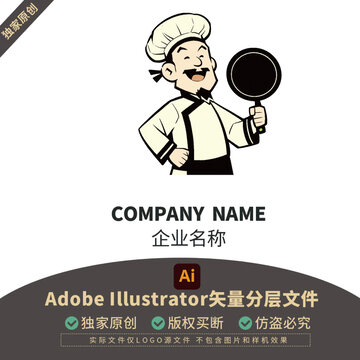 餐飲LOGO美食廚師原創(chuàng)Q版標(biāo)識(shí)時(shí)尚