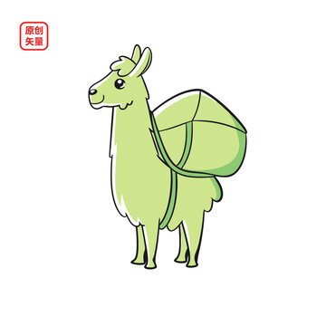 矢量插圖動(dòng)物駝貨物駱駝