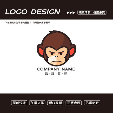 卡通猴子logo標(biāo)志