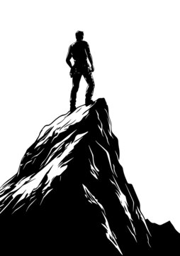 登山者矢量圖