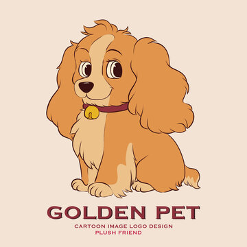 金毛犬萌寵插畫圖案