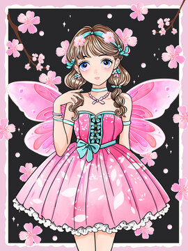 卡通女孩插畫