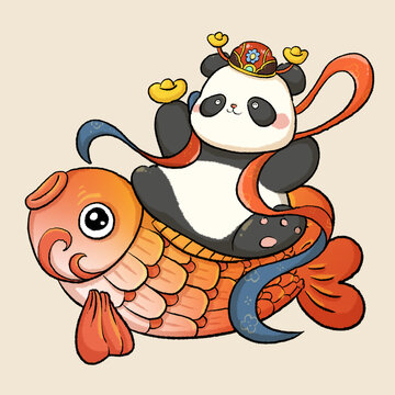 可愛的錦鯉大熊貓