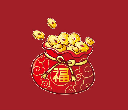 新年福袋錢包金幣