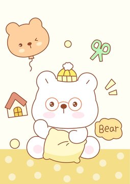 卡通可愛小熊矢量插畫