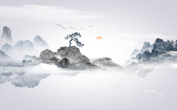 山水背景圖