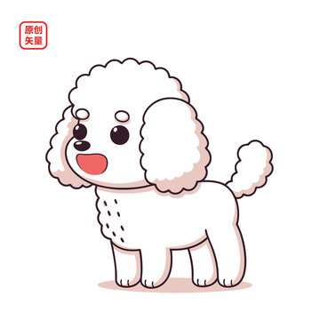 矢量插圖動(dòng)物線條簡約萌寵小狗
