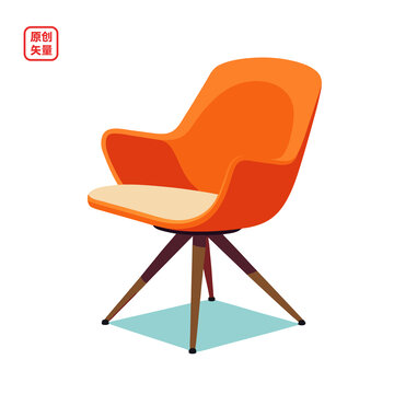 矢量插圖簡(jiǎn)約家居椅子
