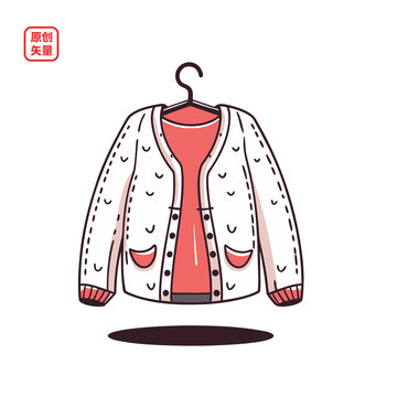 矢量插圖衣服簡(jiǎn)約開衫毛衣
